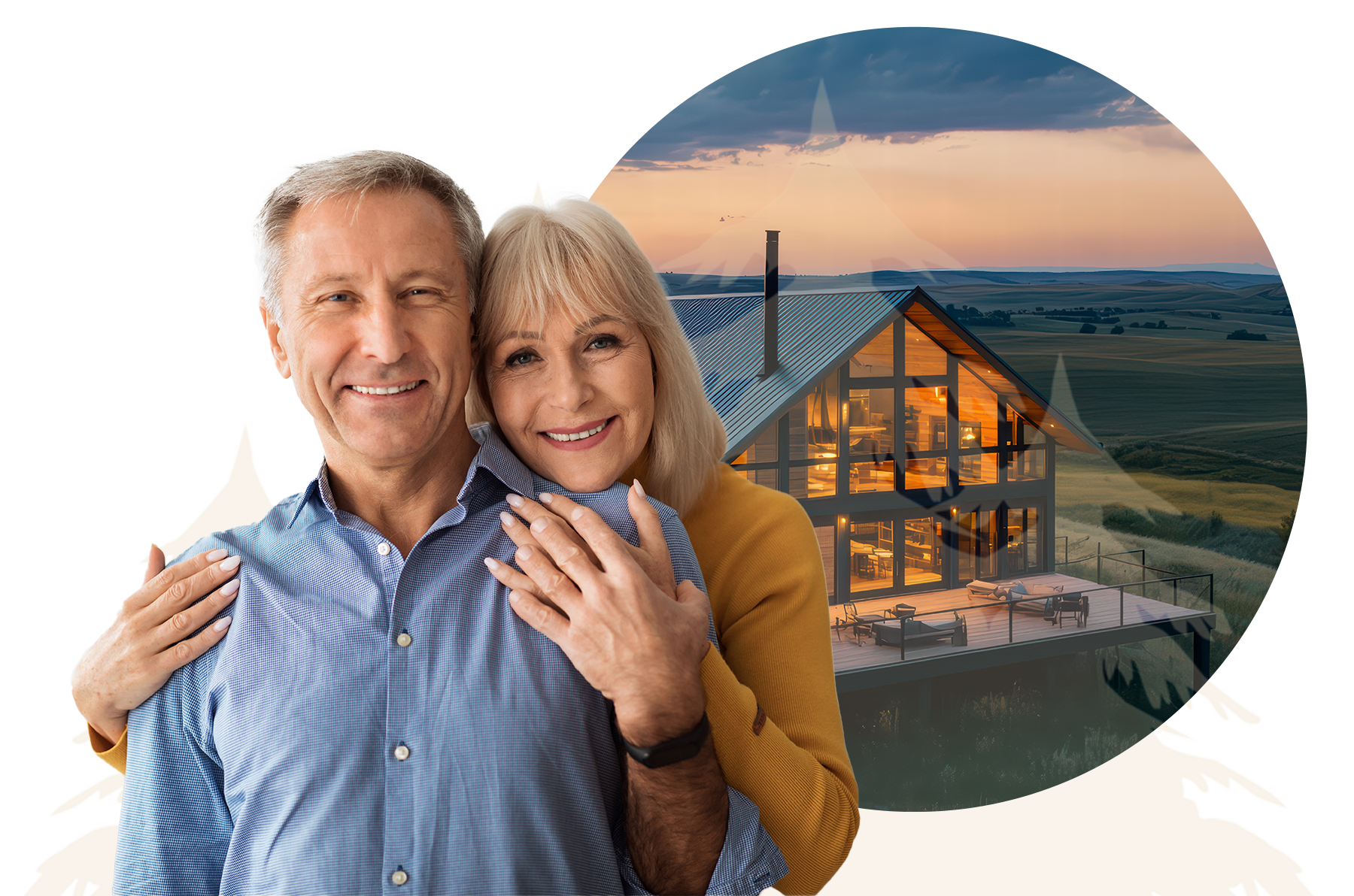 older couple and a Montana mountain home